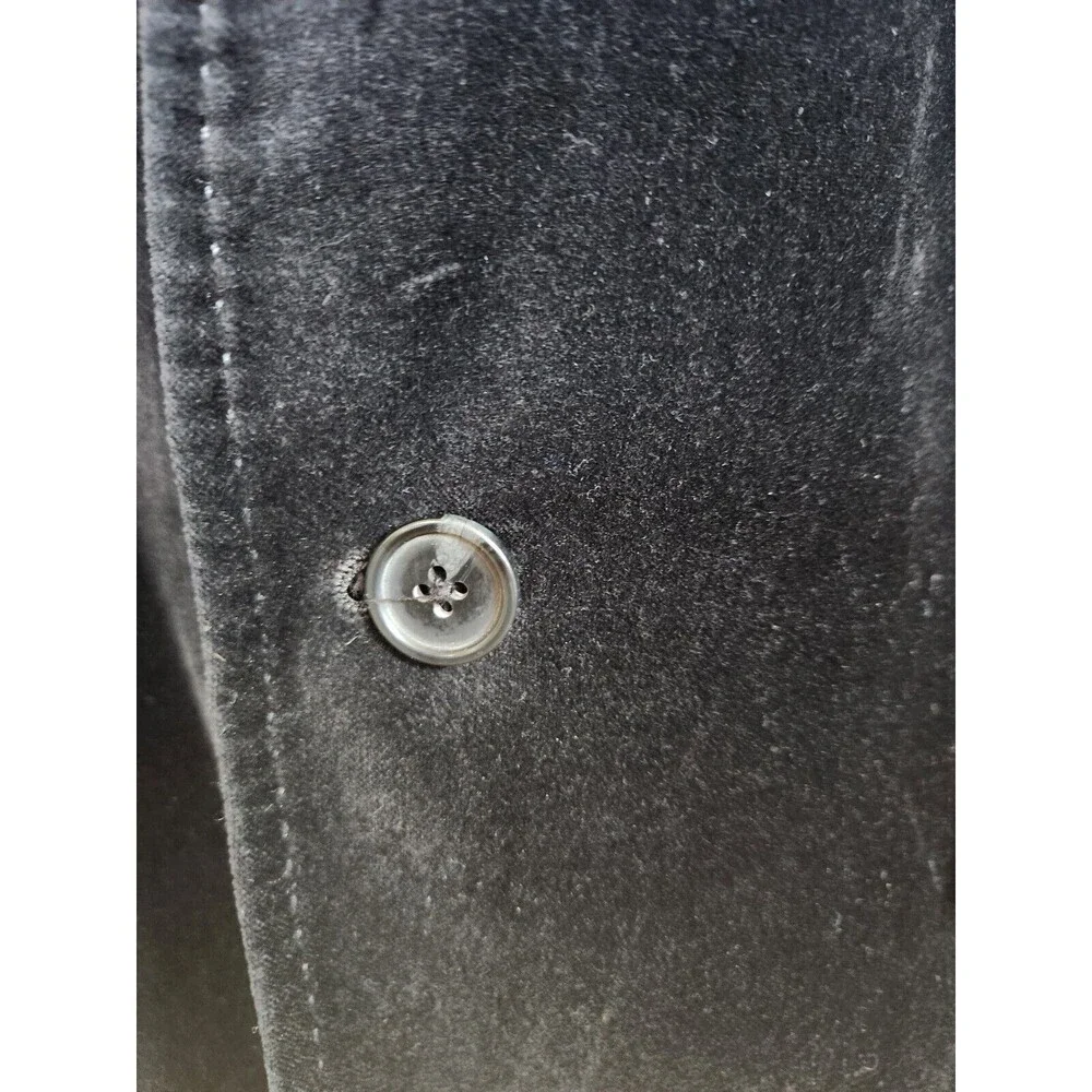 Alfani Velvet Velour Sport Coat Blazer Mens XL Black Notch Lapel 2 Button Retro‎